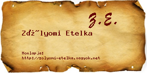 Zólyomi Etelka névjegykártya
