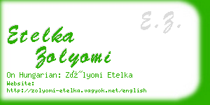 etelka zolyomi business card